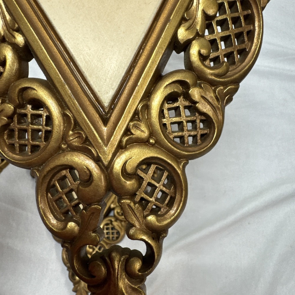 Vintage MCM SYROCO Plaques Gold Ornate Diamond Shape lot of 3 - Picture 7 of 15